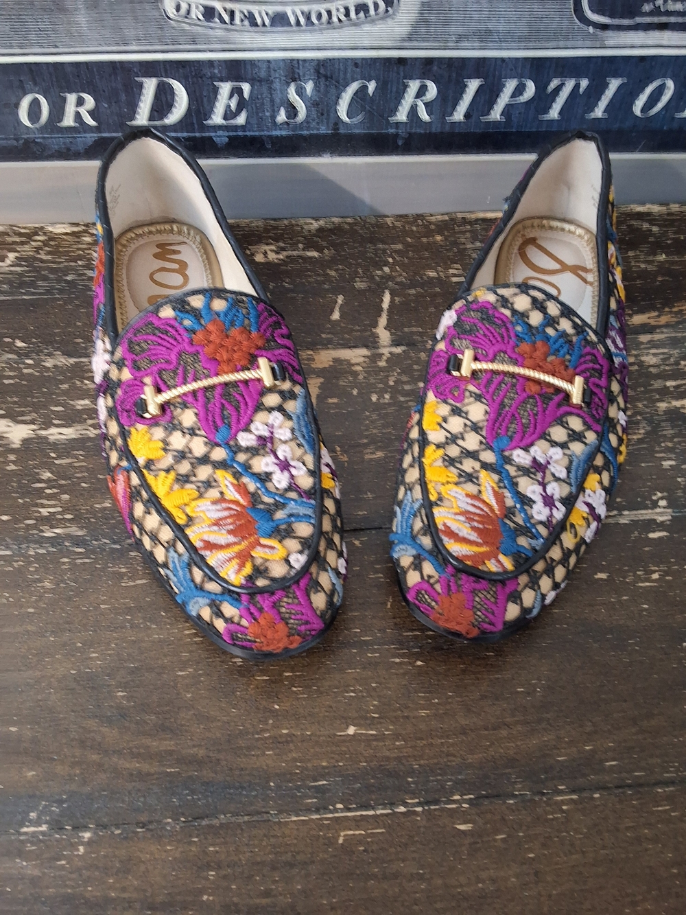 Sam Edelman Multicolor Floral Embroidered Loafers - Picture 1 of 6